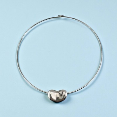 Vintage Tiffany Elsa Peretti Sterling Silver Large Bean Necklace 