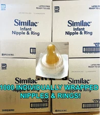 1000 Similac Infant Nipples & Rings, Standard Flow Individually Wrapped NEW
