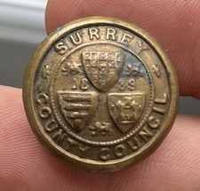 Antique Surrey City Council Uniform Button - 24mm