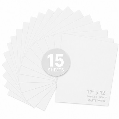 Weiße Vinyl Blätter permanent selbstklebend 12''x12'' für Werbetechnik Aufkleber Handwerk