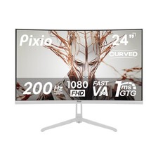 Curved Gaming Monitor 24 1080p 200Hz 1ms VA Panel Pixio PXC248Wave White inch