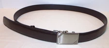Dark Brown 1.25 inch Wide Leather Belt w Easly Release Men's Size 46 Length 54"
