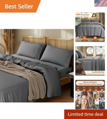 Super Soft 1000 Thread Count Sateen Queen Sheets - Breathable and Hypoallergenic