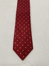 Daniel Cremieux Silk Polka Dot Tie Burgundy Red White Handmade Luxury Necktie