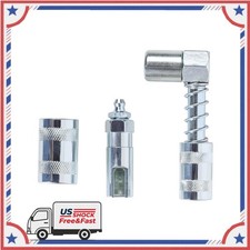 90 Degree Grease Coupler Adapter with Grease Nozzle Grease Gun Adaptor Connector