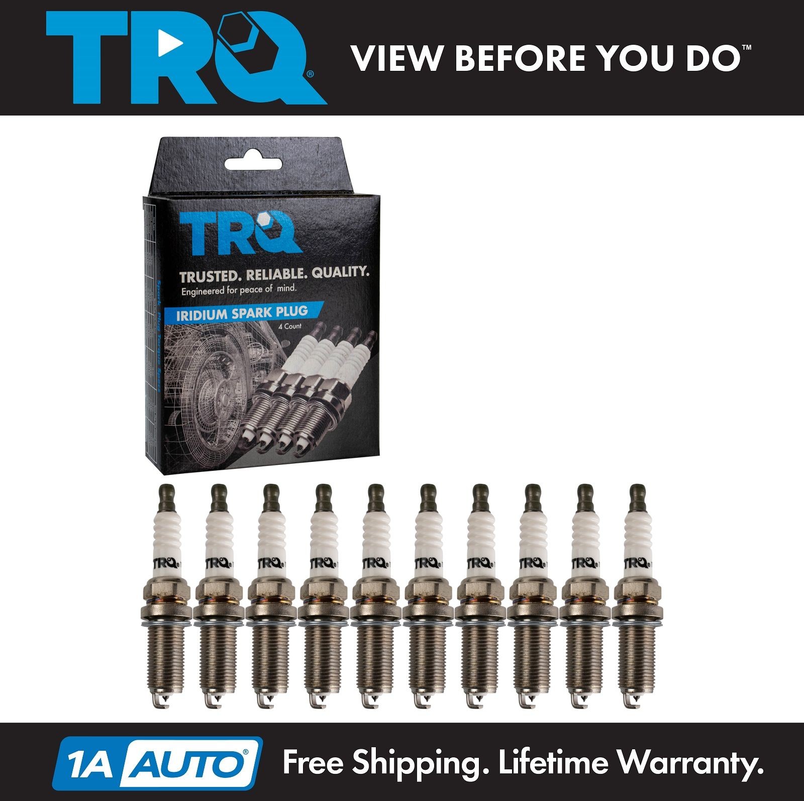 TRQ Iridium Spark Plugs Engine Tune Up Ignition Kit 10 Piece Set New
