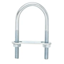 4 Set Round U-Bolts 45mm Inner Width 100mm Length M8 with Nuts and Plates