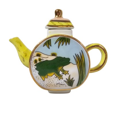 Vtg Maxwell & Williams Miniature Teapot Green Frog By A Pond Limited Ed 2001