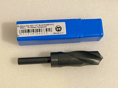 HSS Schmiedbohrer 28,50 mm - 1/2'' Bohrer mit reduziertem Schaft