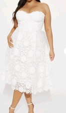 NWT Fashion Nova Isn't She Lovely Lace Midi White dress -1X