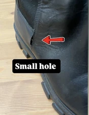 Michael Kors Womens Black Chelsea Boot Leather Upper Size 9 Small Hole Pictured