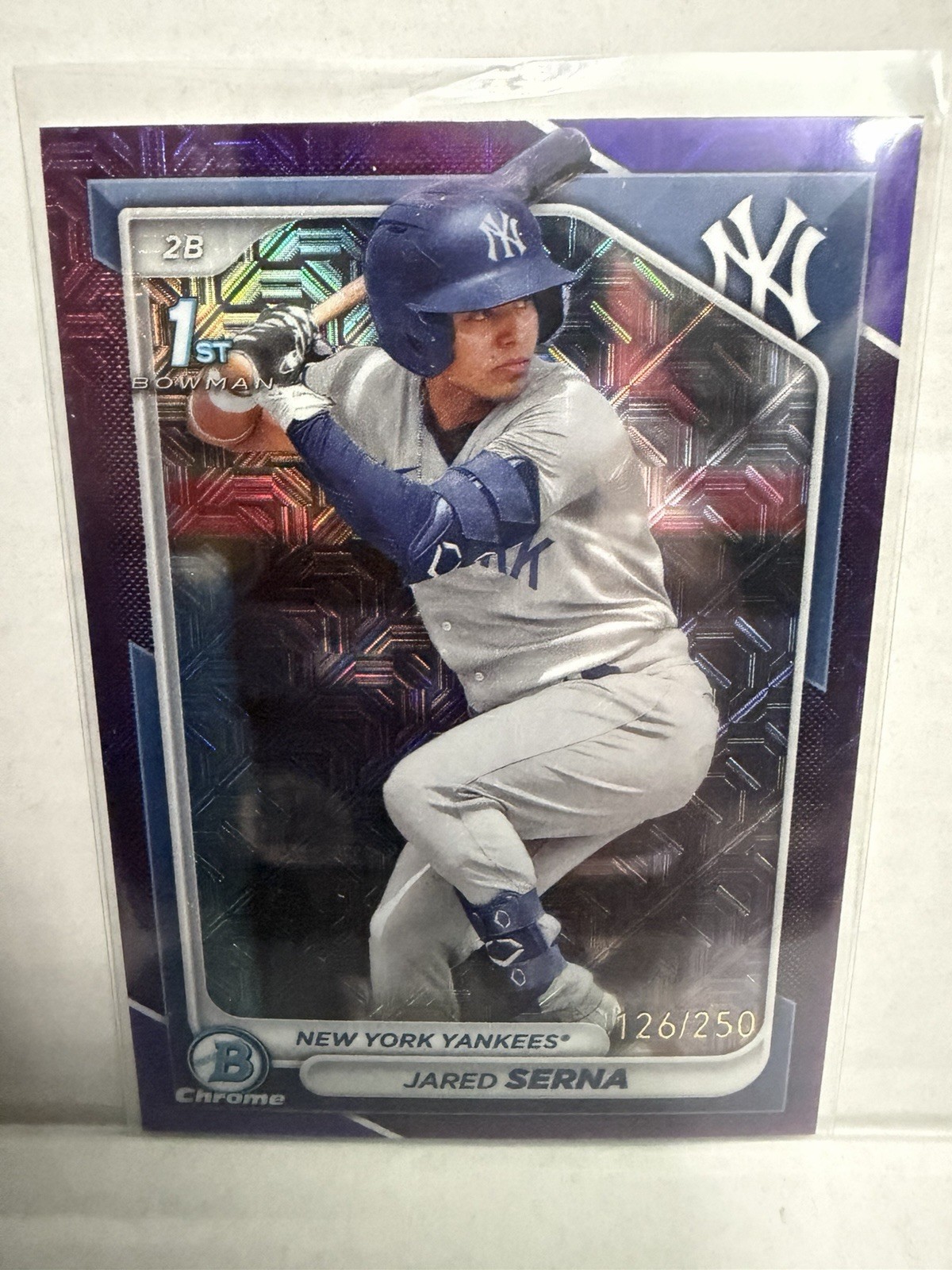 2024 Bowman - Chrome Prospects Jared Serna #BCP-68 Purple Refractor /250 (RC)