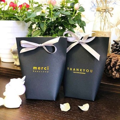 Party Gift Paper Bags Favour Gift Wedding Merci Beaucoup Elegant Sweets Boxes