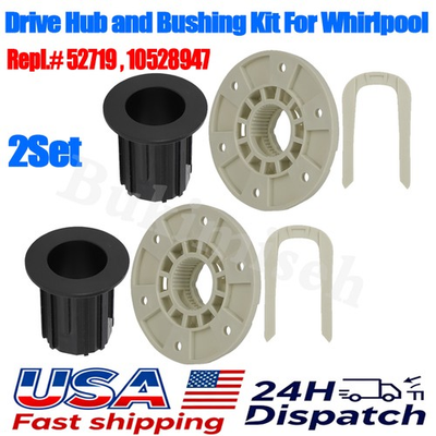 #ad 2x Washer Basket Driven Hub Bushing Kit 52719 For Whirlpool Machine Hub 10528947 $39.99
