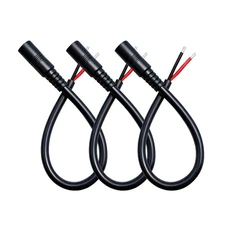 0.8ft 3pcs 5.5x2.1mm Female 14AWG DC Pigtail Power Cord for CCTV Security Camera