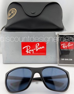 Ray-Ban Sport Sunglasses Matte Black Blue Lens Men display picture 3