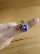 Anello Alan K Argento Sterling 925 Millefiori Vetro di Murano Cuore Misura 7