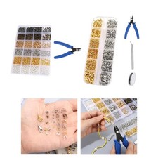 Beads Kit for Jewelry Making Bead Crimping Pliers Findings Supplies with Storage