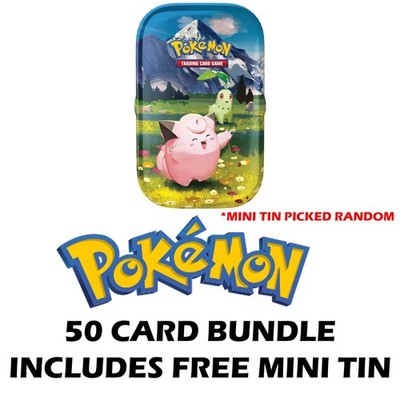 50 Pokemon Karten Konvolut Bulk Restposten - Gratis Mini Tin
