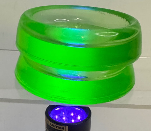 HAZEL ATLAS Green Uranium Glass Furniture Coasters Set of 2