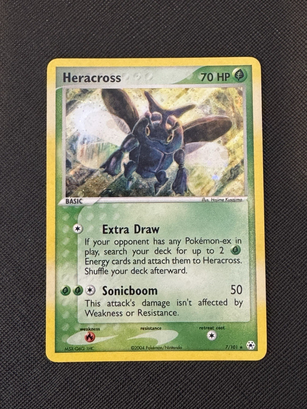 Heracross 7/101 Holo Hidden Legends Pokemon TCG Card 2004