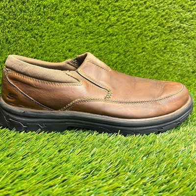 Skechers Segment The Search Mens Size 11 3E Brown Leather Slip-Ins Loafers Shoes