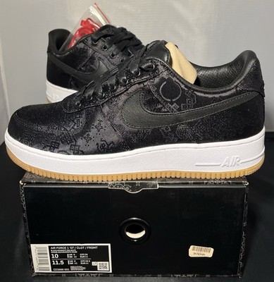 Size 10 - Nike Fragment Design x CLOT x Air Force 1 Black Silk