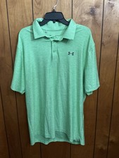 Under Armour Polo Shirt Mens XL HeatGear Loose Fit Golf Performance Top Green