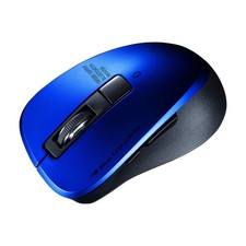 Bluetooth 5.0 Mouse, Blue LED, 5 Buttons, Small, Blue, MA-BTBL155BL