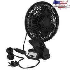 12V Clip-On Fan Oscillating Dashboard Mount Easy Install Car Truck SUV Black