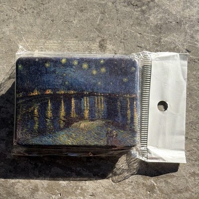 Vincent van Gogh Starry Night Art Dual Sided Rectangular Compact Makeup Mirror