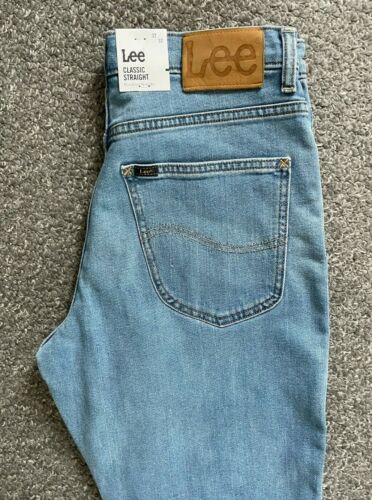 Brand New Lee Mens Brooklyn Straight Regular Fit Jeans Pants W32 L32 Blue £75