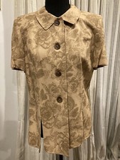 Leslie Fay Business Career Floral Multicolor Brown Women  s Pants  Top Set Sz 8P
