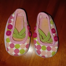 Baby Girl Shoe Newborn 0 3 month Pink Green Polka Dot Infant Button Sneaker