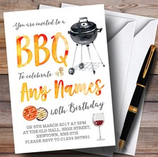 Watercolour Bbq Childrens Birthday Party Invi...