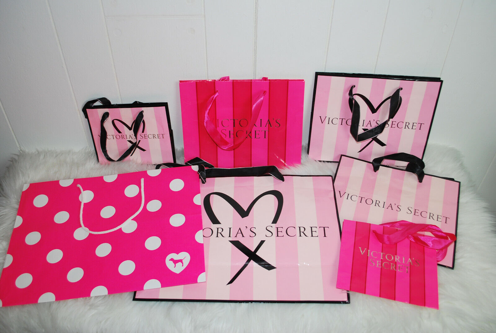 Victoria's Secret PINK Gift Bag Assorted Variety Pack LOT 7 Logo Bags  Pre-owned