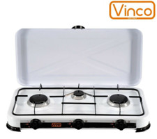 VINCO Fornello A Gas Gpl 3 Fuochi Bruciatore 1.4 Kw 76003 Campeggio Camper