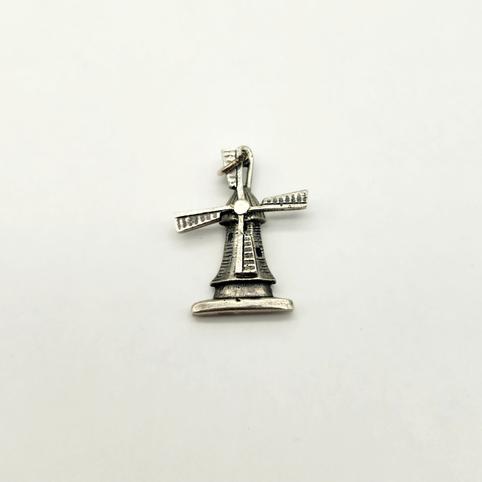 Vintage 800 Silver Moving Dutch Holland Windmill Bracelet Antique Charm 4.0g