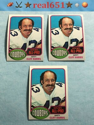 1976 Topps NFL #260 CLIFF HARRIS Vintage Lot x 3 | Pretty Nice Cowboys HOF Batch