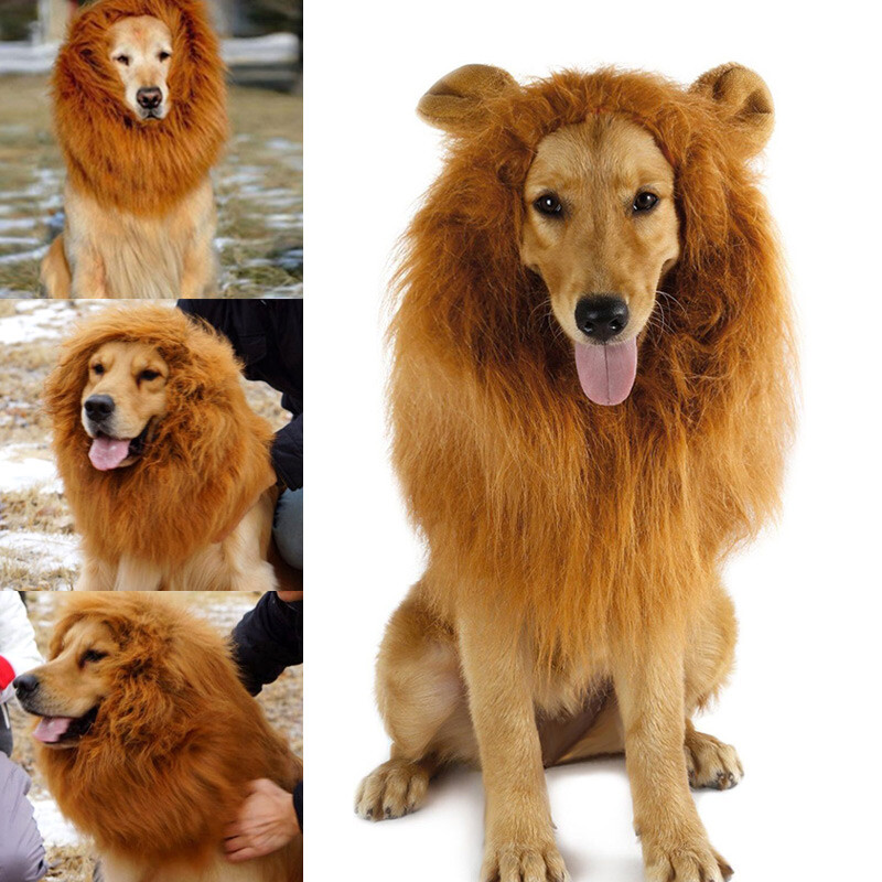 Cute Pet Dog Cosplay Clothes Lion Mane For Dog Costumes Realistic