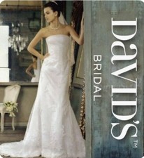 NWT Michaelangelo Strapless Tulle Sheath Wedding Gown/ Dress. Size 16