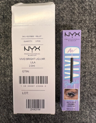 3 NYX PROFESSIONAL MAKEUP Vivid Brights Matte Liquid Eyeliner Liner Lilac Link