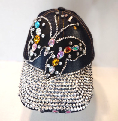 5257 Butterfly Sequin Denim Beret For Women Girls Fashion Adjustable RARITYUS Butterfly Sequin Denim Beret for Women Girls  main image 4