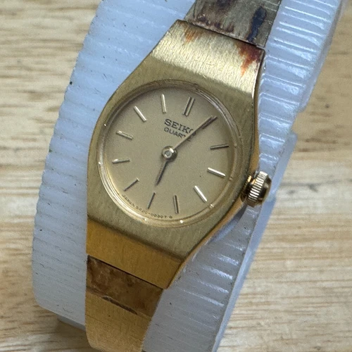 Vintage Seiko Quartz Watch 5420-0029 Women Gold Tone Mesh Analog New Battery