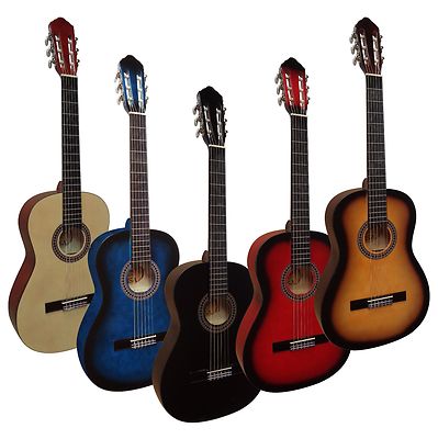 GITARRE 4/4 MATT-LACK_VERS. FARBEN_SET MIT ZUBEHÖR_TASCHE_SAITEN_3xPIK_MI39
