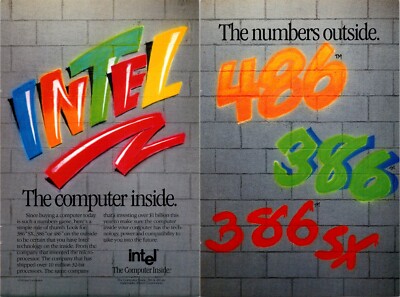 Intel The computer inside Original Vintage Print Ad 2 pg