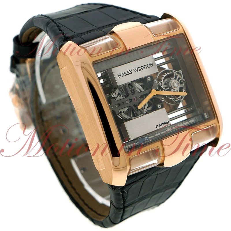 Harry Winston Tourbillon Glissiere Oro Rosa Limitado 25 Piezas Esqueleto 350-MATRL Foto 3 de 4