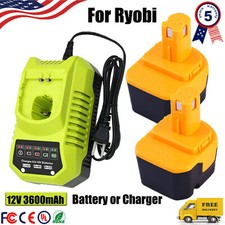 12V Battery or Charger For Ryobi 12Volt 3.6Ah NiMh 1311148 B-8286 RY-1204 BPT102