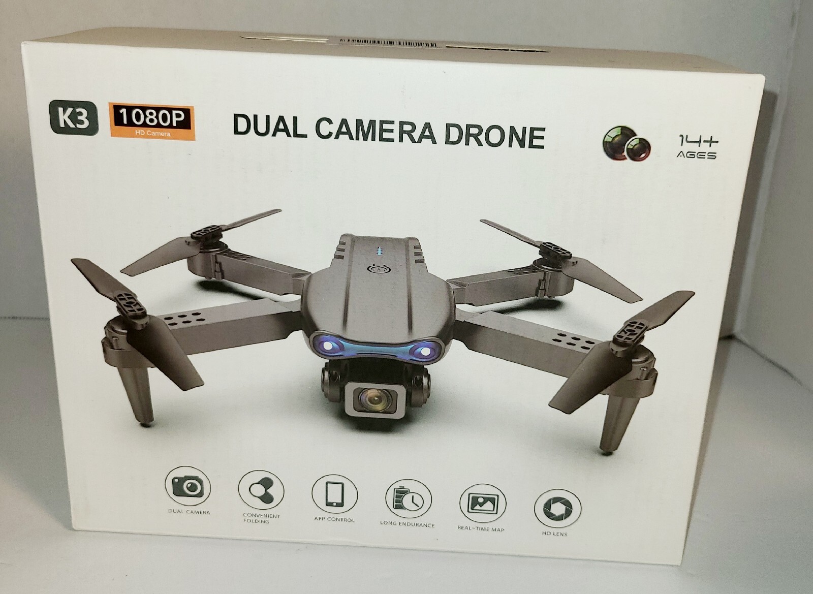 K3 1080p Dual Camera Drone Quadcoptor App Control HD Lens-image