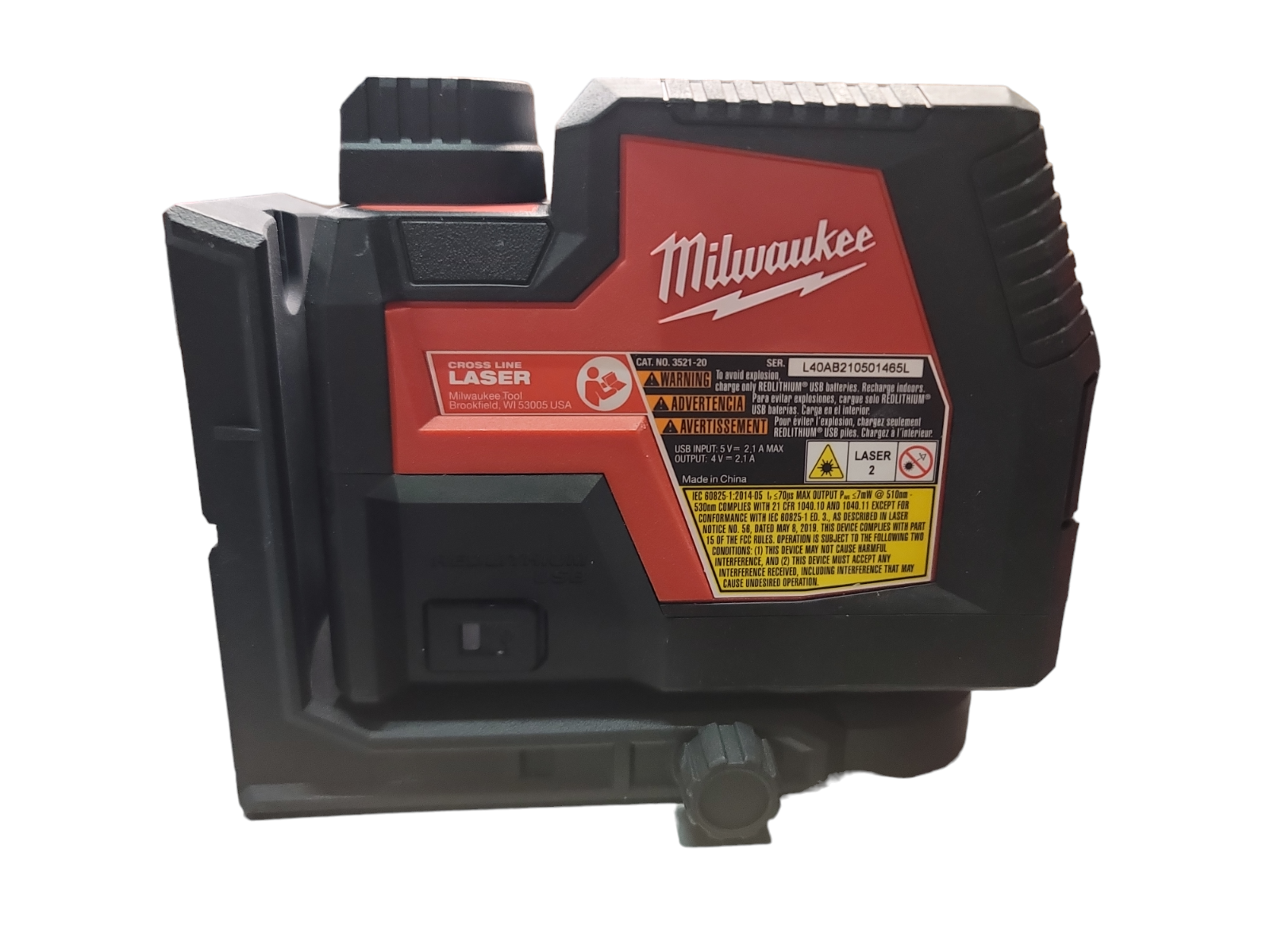 Milwaukee 352120 USB Rechargeable Cross Line Laser 45242568284 eBay